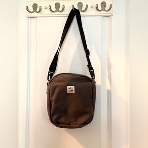 MOOP Shop gray canvas Crossbody Bag